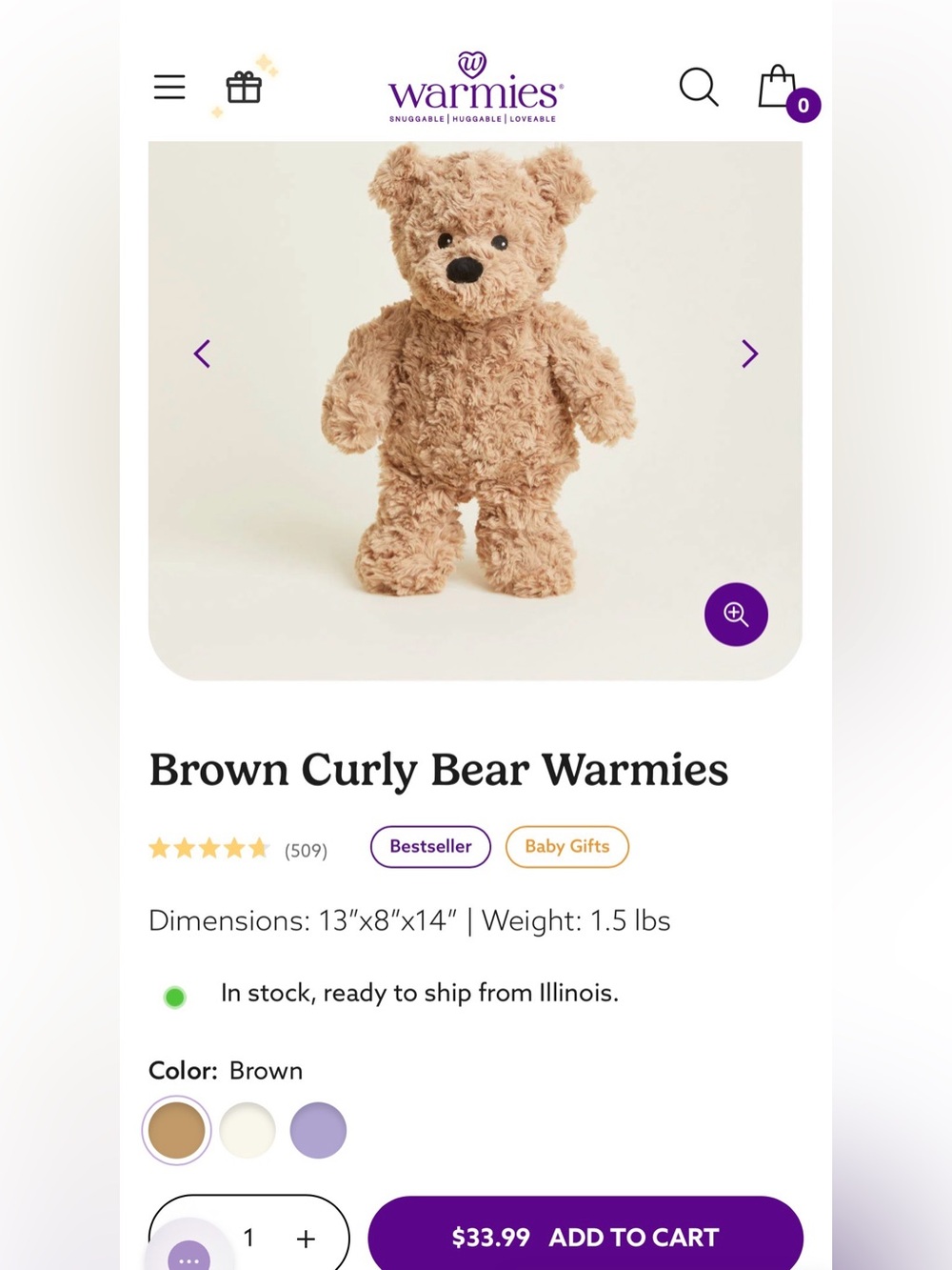 Warmie 🧸 Plush Tan Teddy Bear nwt sooo soft and adorable -for every age! - Picture 9 of 9